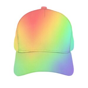 Cute Rainbow Baseball Caps Neon Dad Hats Adjustable Fashionable Sport Casual Trendy Tie Dye Hat for Women Girls