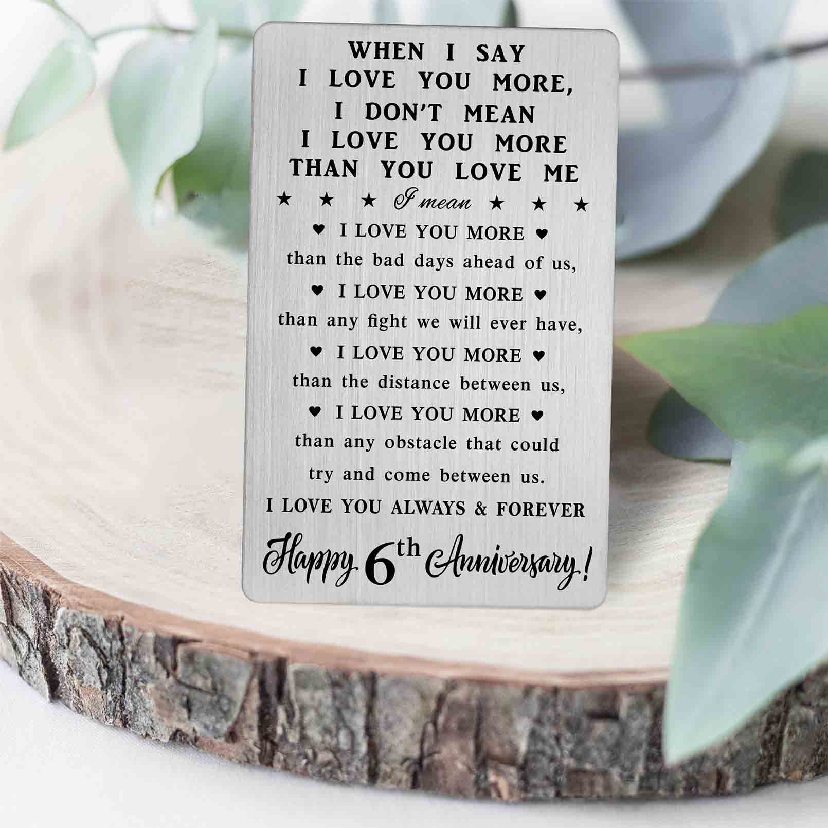 CPLJW 6 Year Anniversary Card Gifts for Her, 6th Sixth Romantic Wedding Anniversary Wallet Card Gifts