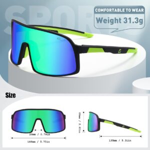 Bevi Sports Sunglasses Polarized Lens with TR90 Durable and Flexible Frame for Men Women Running Driving Cycling Etc 2736FC2