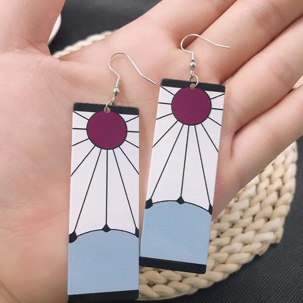 Tanjiro Earrings Hanafuda Tanjiro Cosplay Earrings Anime Jewelry Accessories