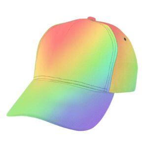 Cute Rainbow Baseball Caps Neon Dad Hats Adjustable Fashionable Sport Casual Trendy Tie Dye Hat for Women Girls