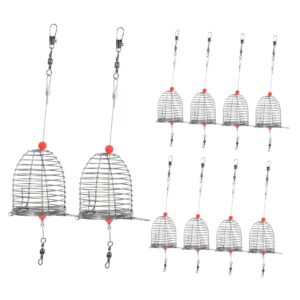 fishing accessories metal basket 10 pcs carp feeder bait feeder stainless steel lure fishing cage fishing tackle bait holder fishing accessories metal basket