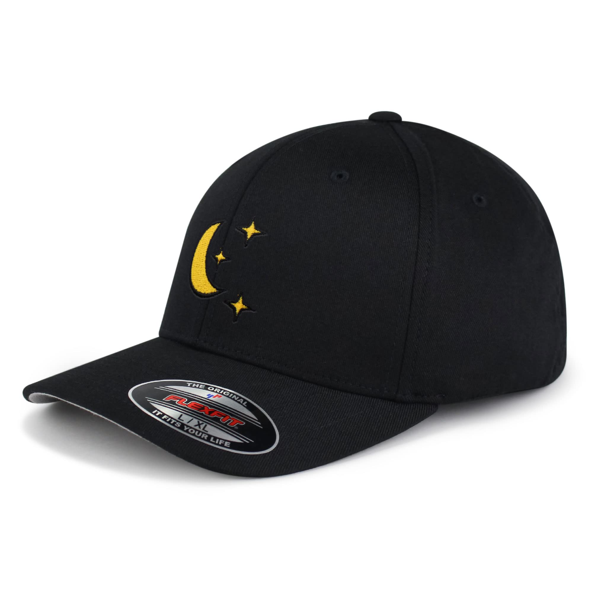 JPAK Moon Embroidered Flexfit Cap Space Sky Night Black