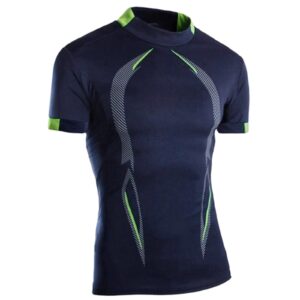 Men's Athletic Sport Shirt Compression Cool Dry Short Sleeve Baselayer Tops Workout Gym T-Shirts(Navy,X-Large)