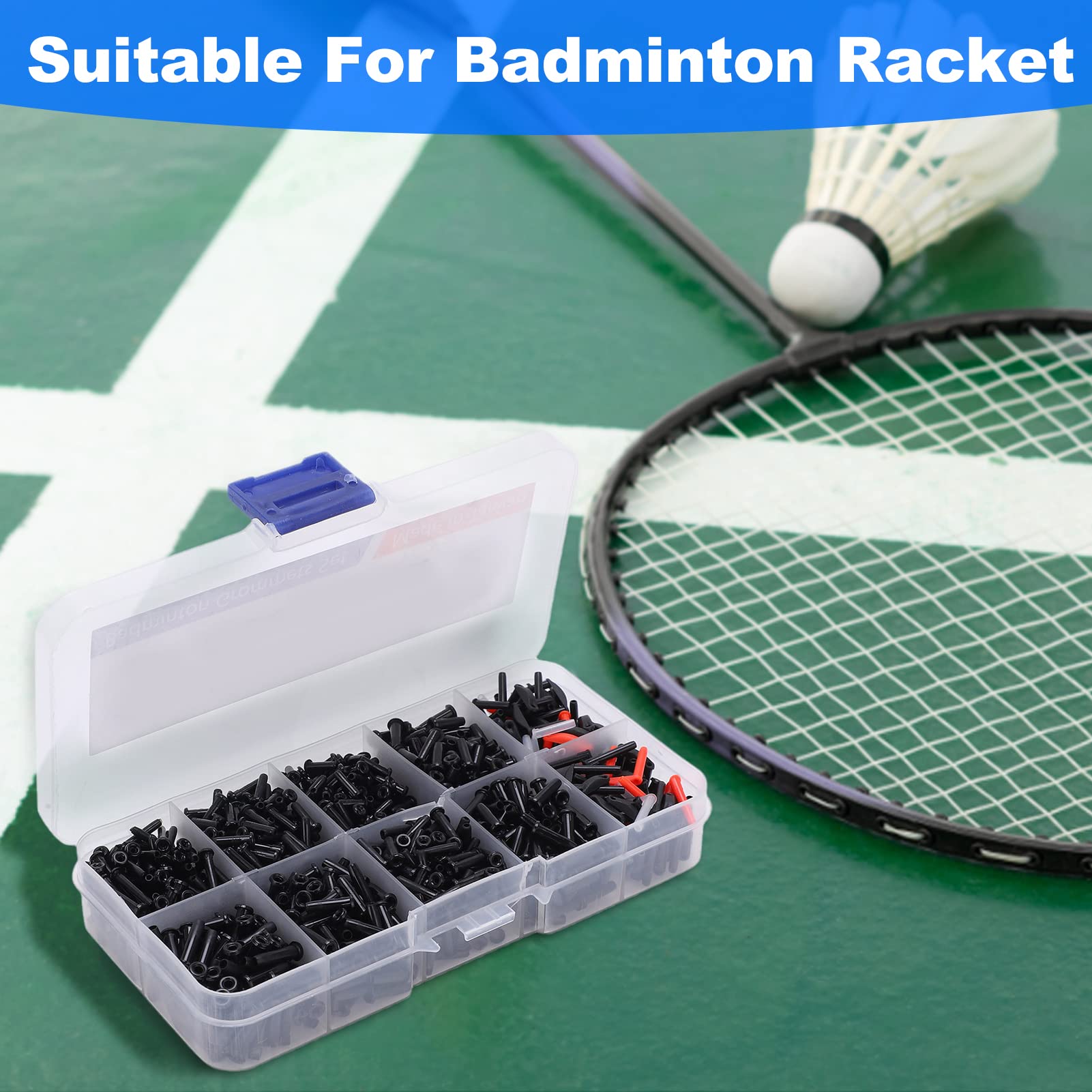 1 Box Badminton Grommets,Tennis Stringing Machines & Tools,Universal Badminton Racket Grommets Nylon Racquet Eyelets Bucket String Protector Stringing Tools For Tennis Pickball Squash