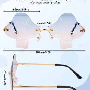 12 Pairs Mushroom Sunglasses Rimless Irregular Funny Mushroom Glasses Retro Trendy Prom Glasses for Women Mushroom Party Favor