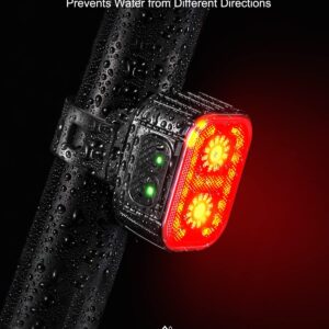 Cuvccn Bike Lights, Rechargeable Bicycle Lights Set Super Bright 8+12 Modes, IPX6 Waterproof Bike Lights for Night Riding/Cycling Safety, Front and Back Taillight Reflectors, 58 Hrs Long Battery Life