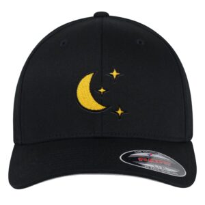 jpak moon embroidered flexfit cap space sky night black