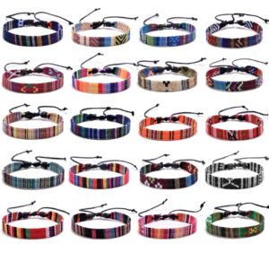 wainis 20pcs wrap friendship bracelets men women hemp cords ethnic tribal bracelets wristbands