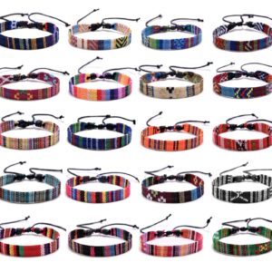 WAINIS 20PCS Wrap Friendship Bracelets Men Women Hemp Cords Ethnic Tribal Bracelets Wristbands