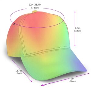 Cute Rainbow Baseball Caps Neon Dad Hats Adjustable Fashionable Sport Casual Trendy Tie Dye Hat for Women Girls