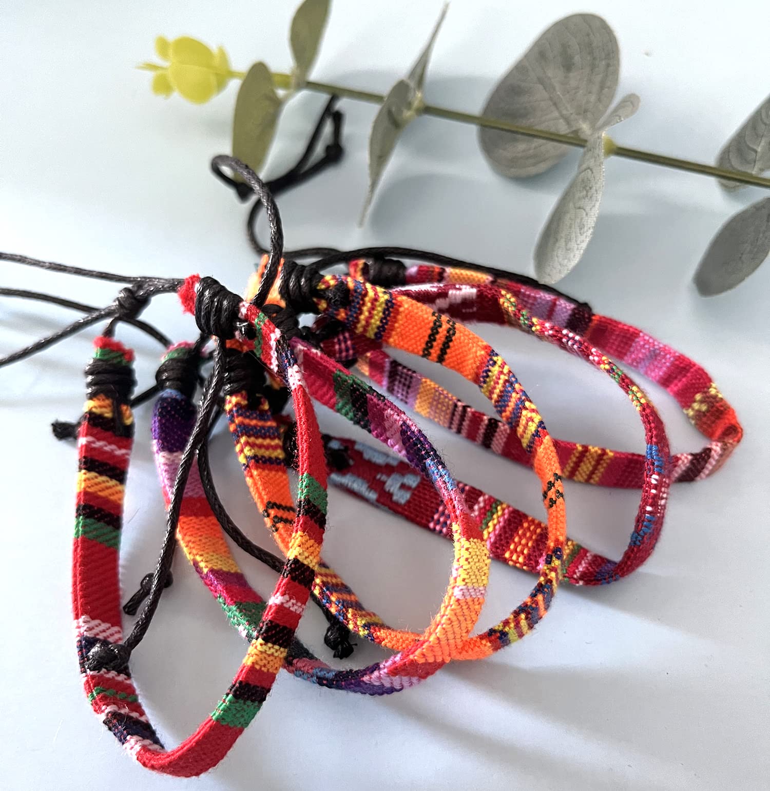 WAINIS 20PCS Wrap Friendship Bracelets Men Women Hemp Cords Ethnic Tribal Bracelets Wristbands