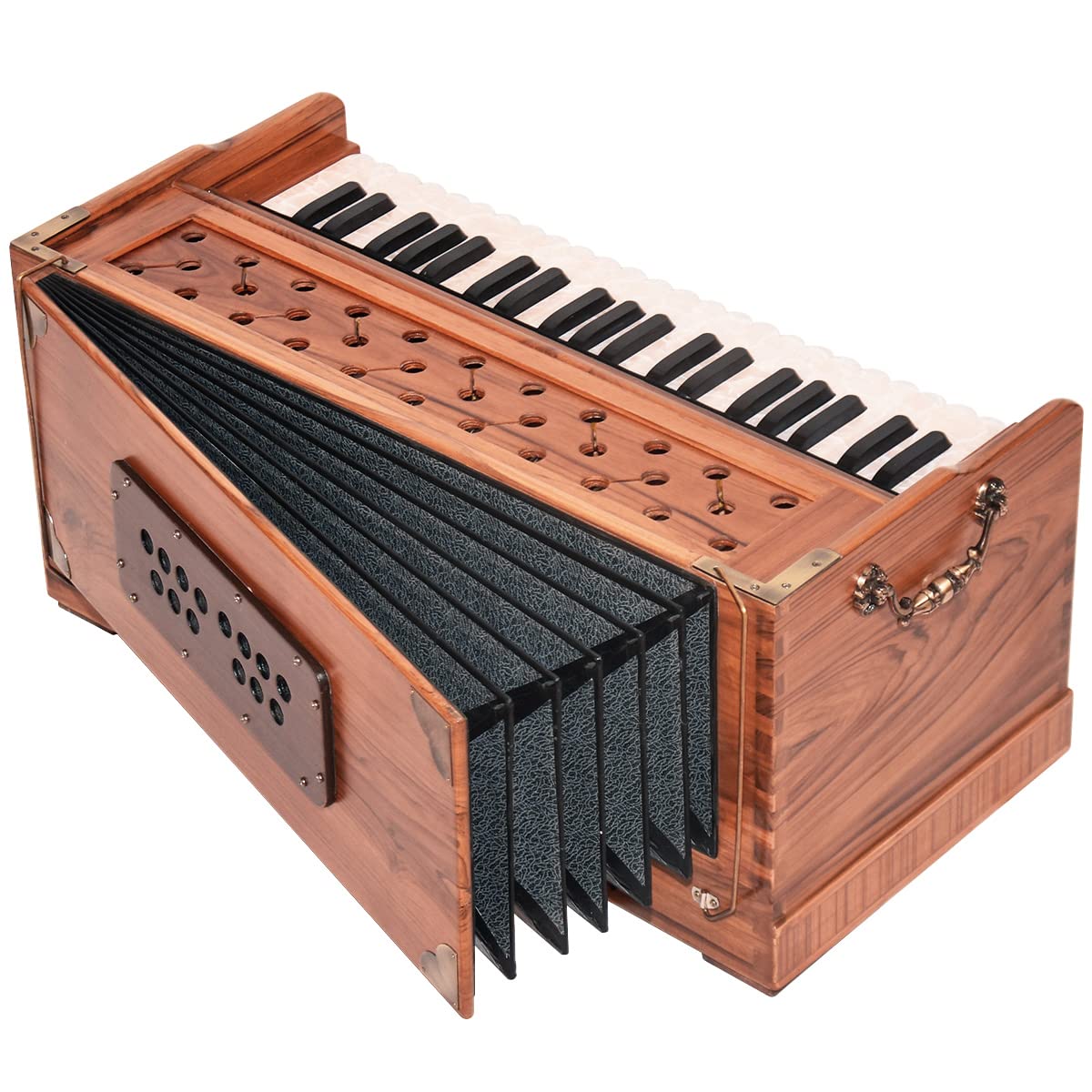 Bhava Studio Harmonium | Concert Teak Edition | Professionally Tuned & Refined in U.S~ Handmade in India, Ethically Sourced, Premium Quality and Finish | Long Sustain and Clear, Warm Tonality