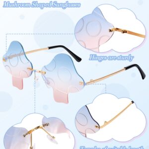 12 Pairs Mushroom Sunglasses Rimless Irregular Funny Mushroom Glasses Retro Trendy Prom Glasses for Women Mushroom Party Favor