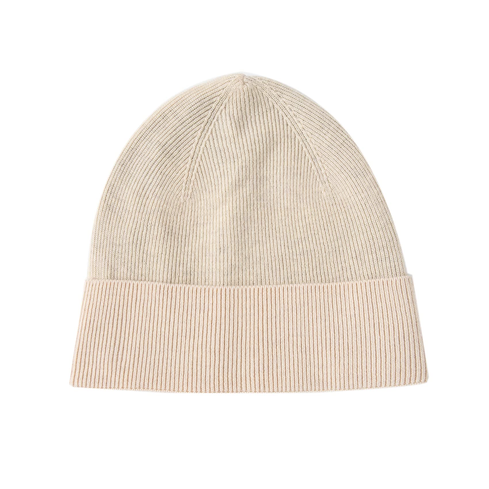 Lallier 100% Merino Wool Beanie for Men and Women, Pure Wool Ribbed Knit Warm Winter Hat with Gift Box (Beige)