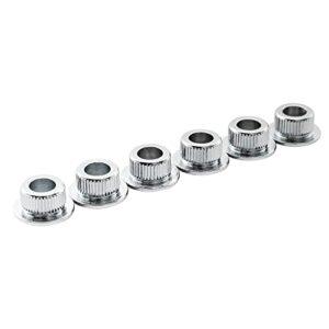 Musiclily Pro 6mm to 10mm Vintage to Modern Sized Guitar Tuner Conversion Bushings Tuning Pegs Adapter Ferrules, Chrome (Set of 6)