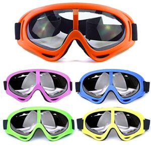 ARMADIO 5PACK Motorcycle Goggles Dirt Bike ATV Motocross Goggles Outdoor Sports Tactical Combat Military Glasses for Men Women Kids (Rainbow Frame)