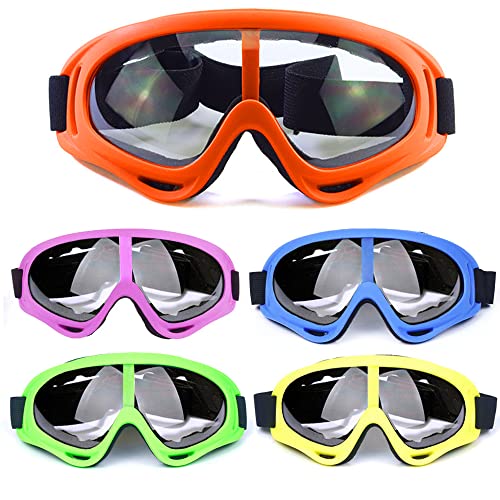 ARMADIO 5PACK Motorcycle Goggles Dirt Bike ATV Motocross Goggles Outdoor Sports Tactical Combat Military Glasses for Men Women Kids (Rainbow Frame)