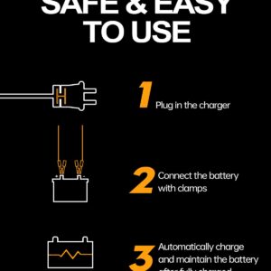 PZ.P 12v Smart Car Battery Charger, 5Amp Fully-Automatic Trickle Charger, Battery Desulfator with Auto Repair, 12 Volt Battery Maintainer, Winter Mode, Suitable for AGM, Deep Cycle, Lawn Mower, RV