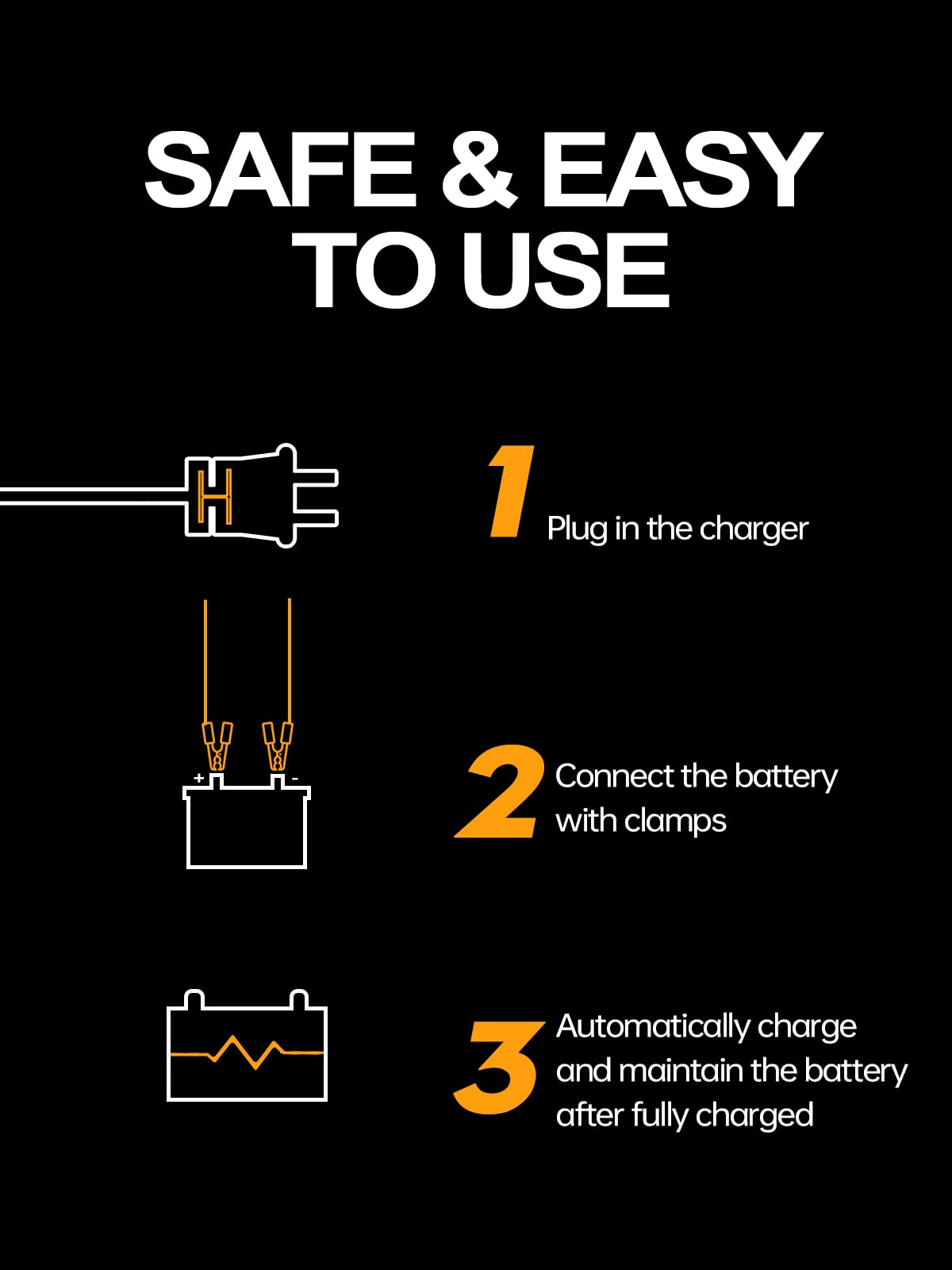 PZ.P 12v Smart Car Battery Charger, 5Amp Fully-Automatic Trickle Charger, Battery Desulfator with Auto Repair, 12 Volt Battery Maintainer, Winter Mode, Suitable for AGM, Deep Cycle, Lawn Mower, RV