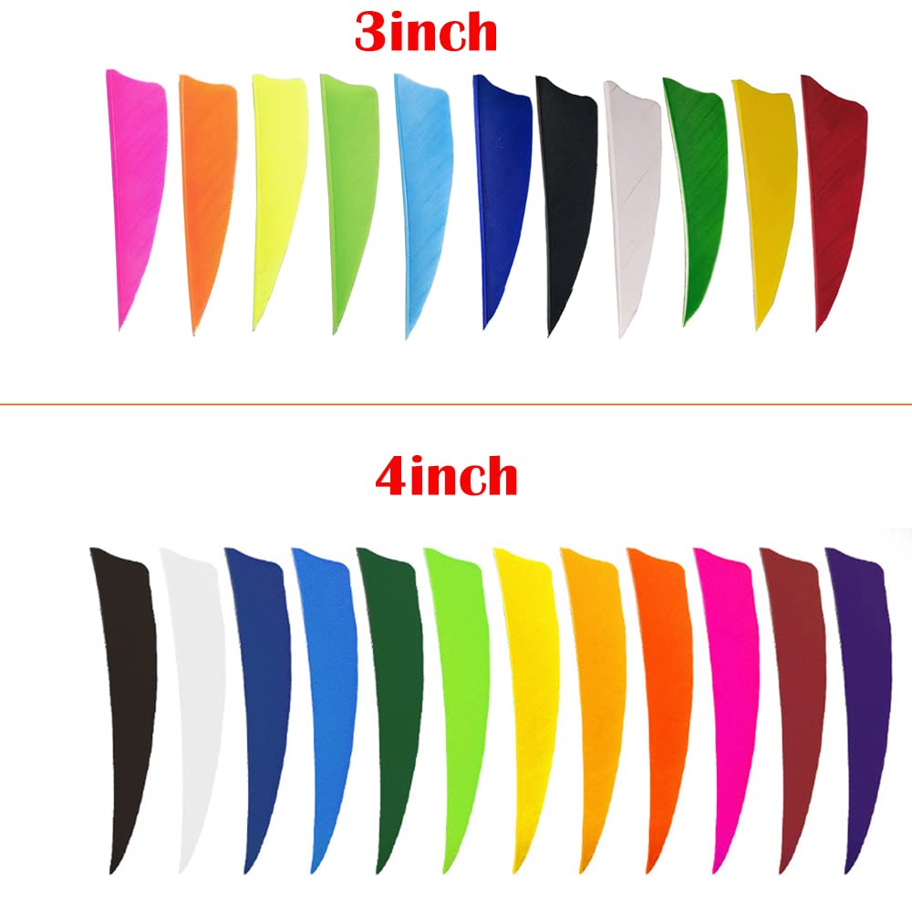 ZSHJGJR 50pcs 3" 4" 5” Shield Cut Archery Fletches Arrow Feathers Turkey Feather Right/Left Wing for DIY Hunting Arrows Accessories (5 Inch, Right Wing, Pink)