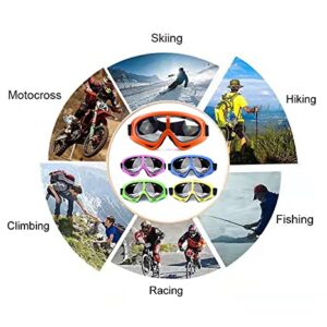 ARMADIO 5PACK Motorcycle Goggles Dirt Bike ATV Motocross Goggles Outdoor Sports Tactical Combat Military Glasses for Men Women Kids (Rainbow Frame)