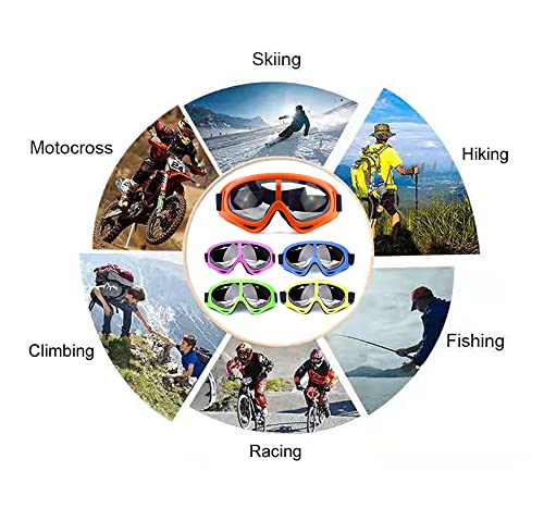 ARMADIO 5PACK Motorcycle Goggles Dirt Bike ATV Motocross Goggles Outdoor Sports Tactical Combat Military Glasses for Men Women Kids (Rainbow Frame)