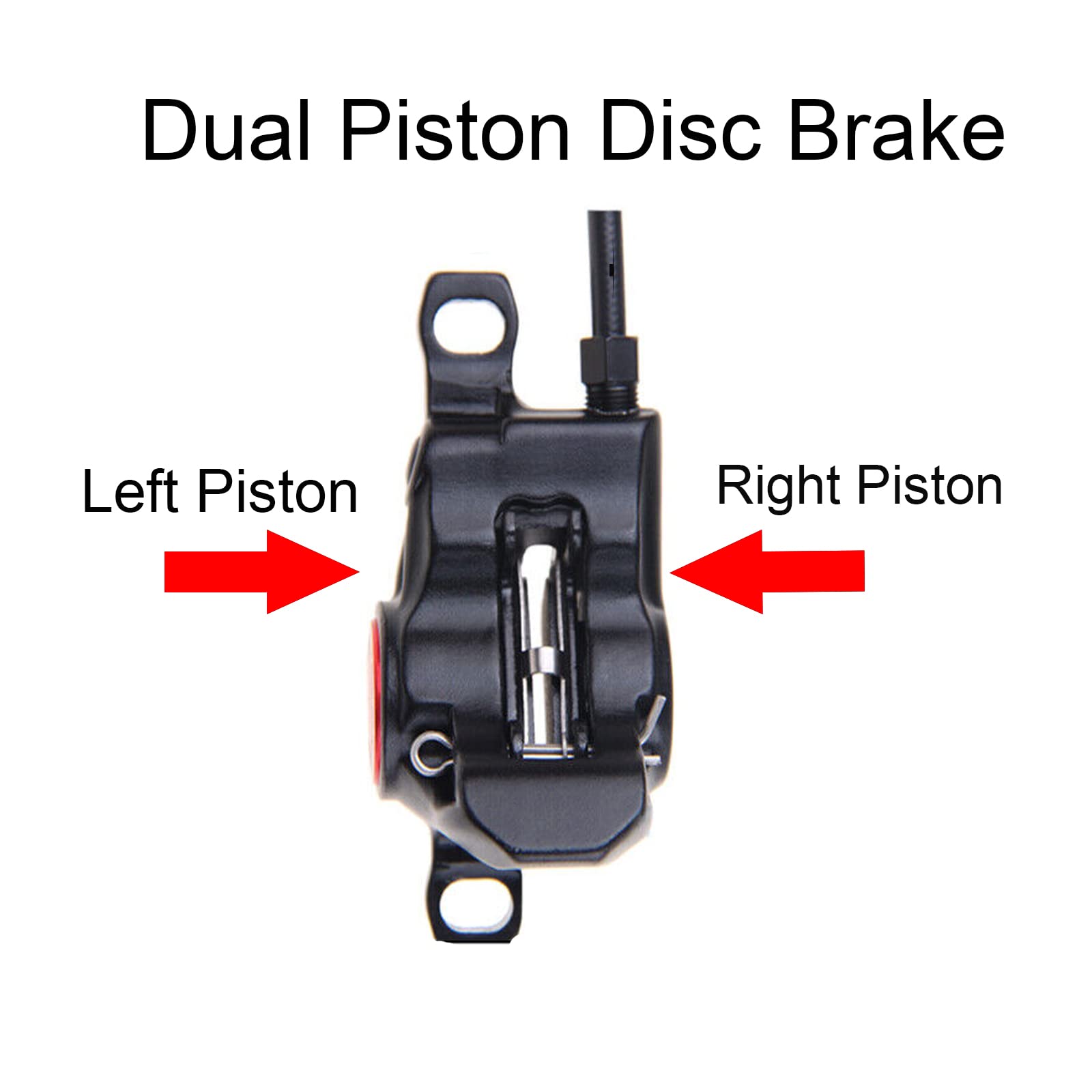 BUCKLOS Zoom MTB Hydraulic Disc Brakes Set, Left Front 800mm Right Rear 1450mm Mountain Bike Hydraulic Brake Aluminum Alloy Levers with Dual Piston Calipers PM/is Adapter