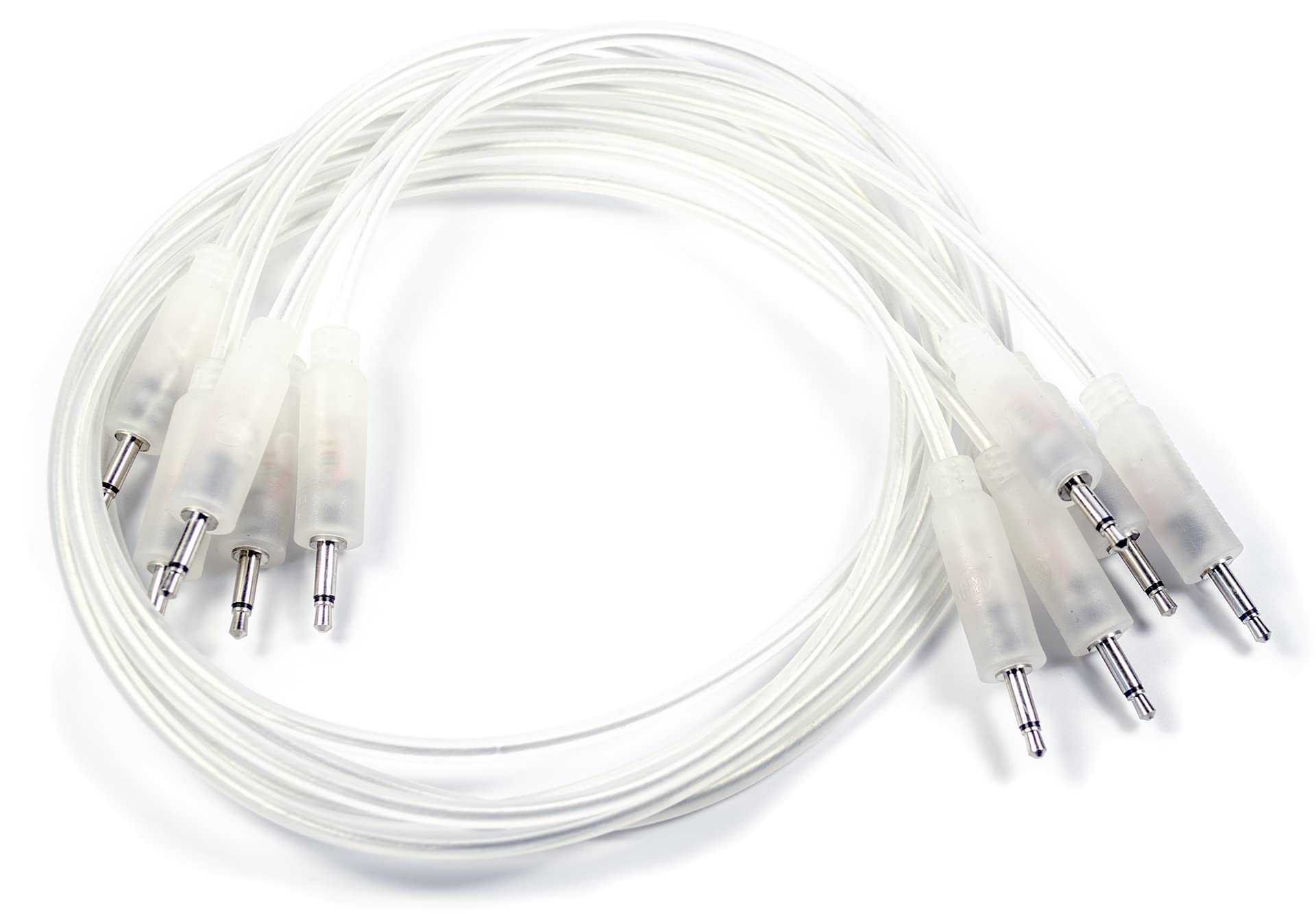 Heinakroon LED CV Patch Cables Eurorack Modular Test Leads, 5-Pack (23.6"), Transparent