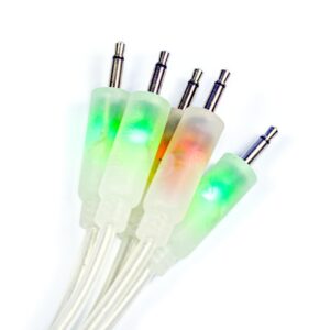 Heinakroon LED CV Patch Cables Eurorack Modular Test Leads, 5-Pack (23.6"), Transparent