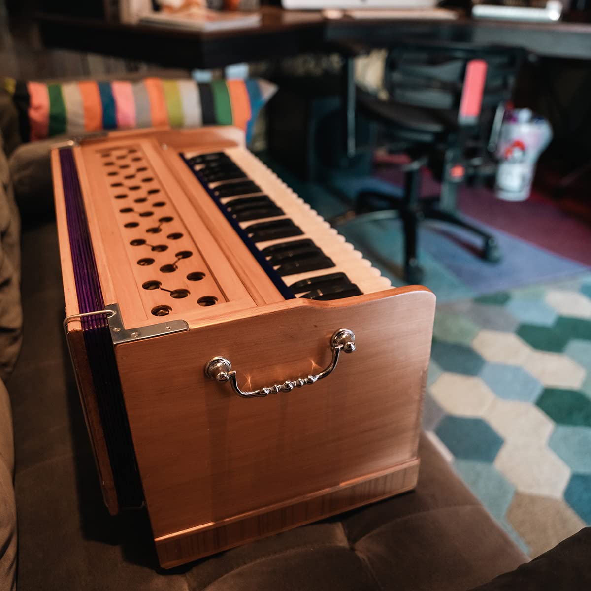 Bhava Studio Harmonium | Standard Edition | 42 Key | Professionally Tuned & Refined in the U.S~ Handmade in India, Ethically Sourced | Long Sustain and Warm Tonality