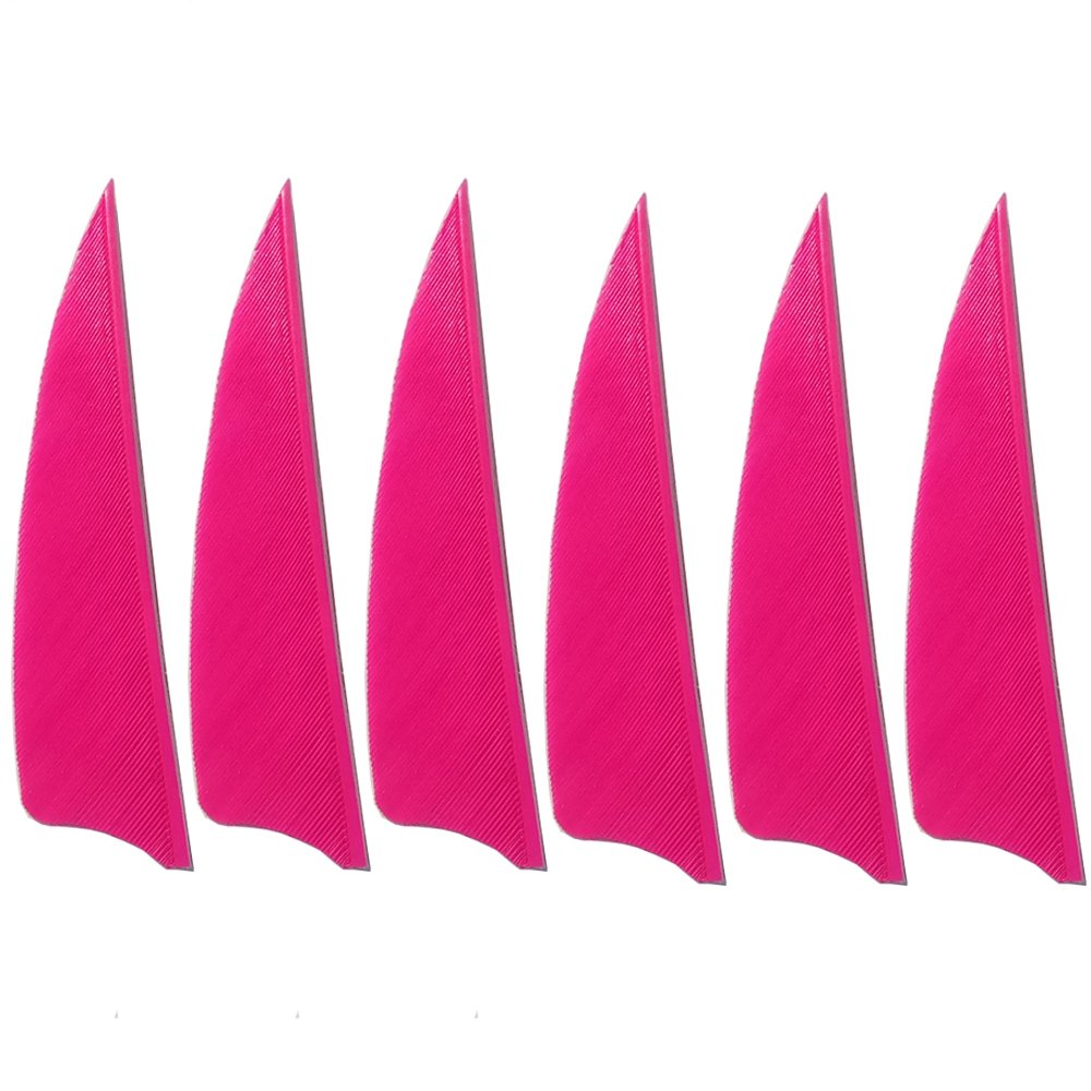 ZSHJGJR 50pcs 3" 4" 5” Shield Cut Archery Fletches Arrow Feathers Turkey Feather Right/Left Wing for DIY Hunting Arrows Accessories (5 Inch, Right Wing, Pink)