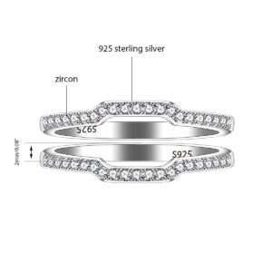 Uloveido 2 Stackable Rings Enhancer for Women 925 Sterling Silver Wedding Engagement Anniversary Promise Rings Enhancer Size 10 Y2191