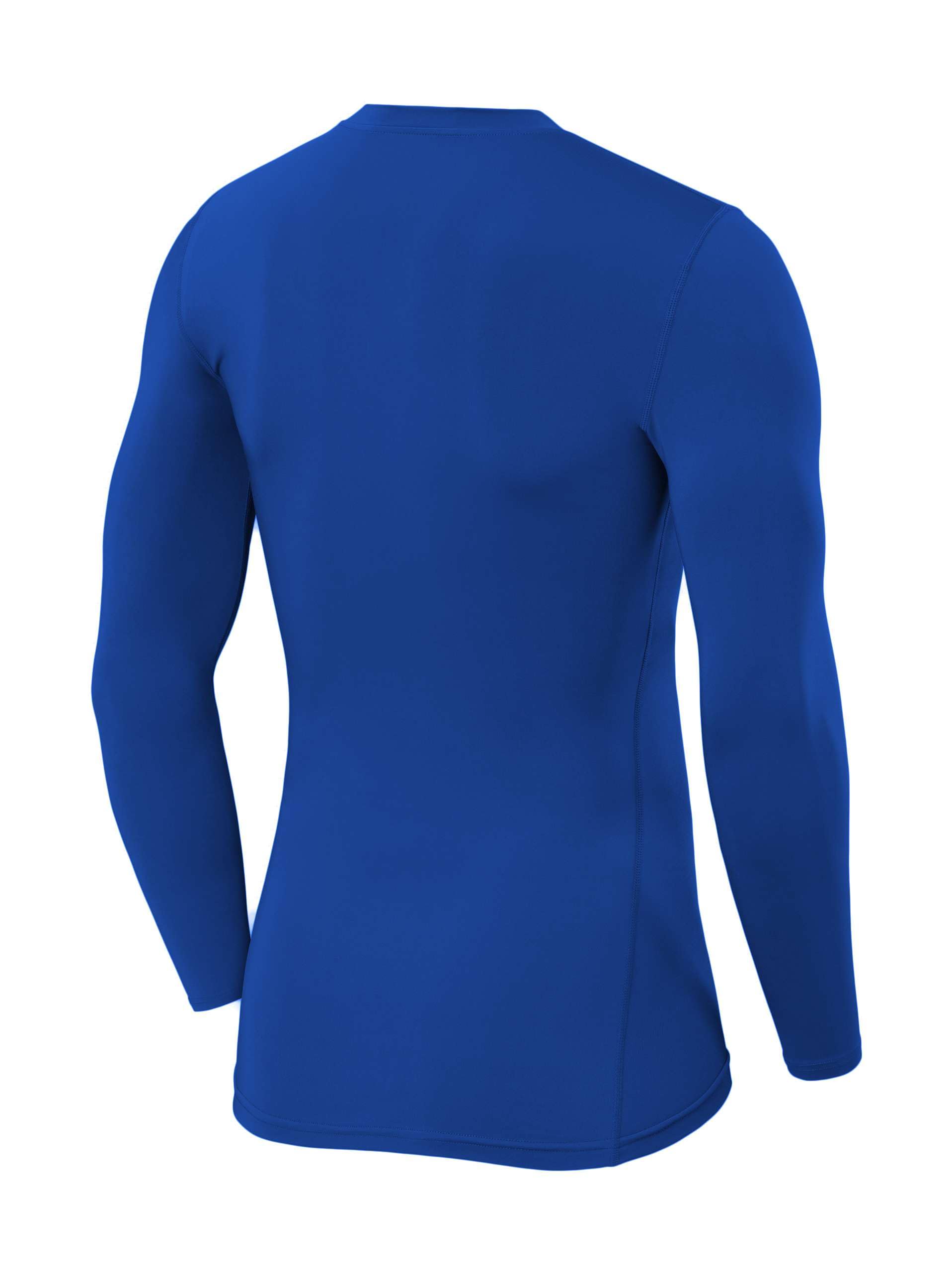 Men's Compression Shirts Long Sleeve Athletic Workout Top, Rash Guard Base Layer Sports Undershirt - Crew Neck - Dazzling Blue, Medium