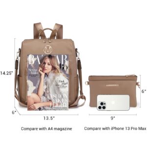 MKP COLLECTION Women Nylon Backpack Purse Convertible Large Ladies Designer Rucksack Travel Shoulder Bags Handbag 2PCS