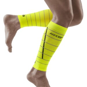 CEP Reflective Calf Sleeves, Neon Yellow, Men, III