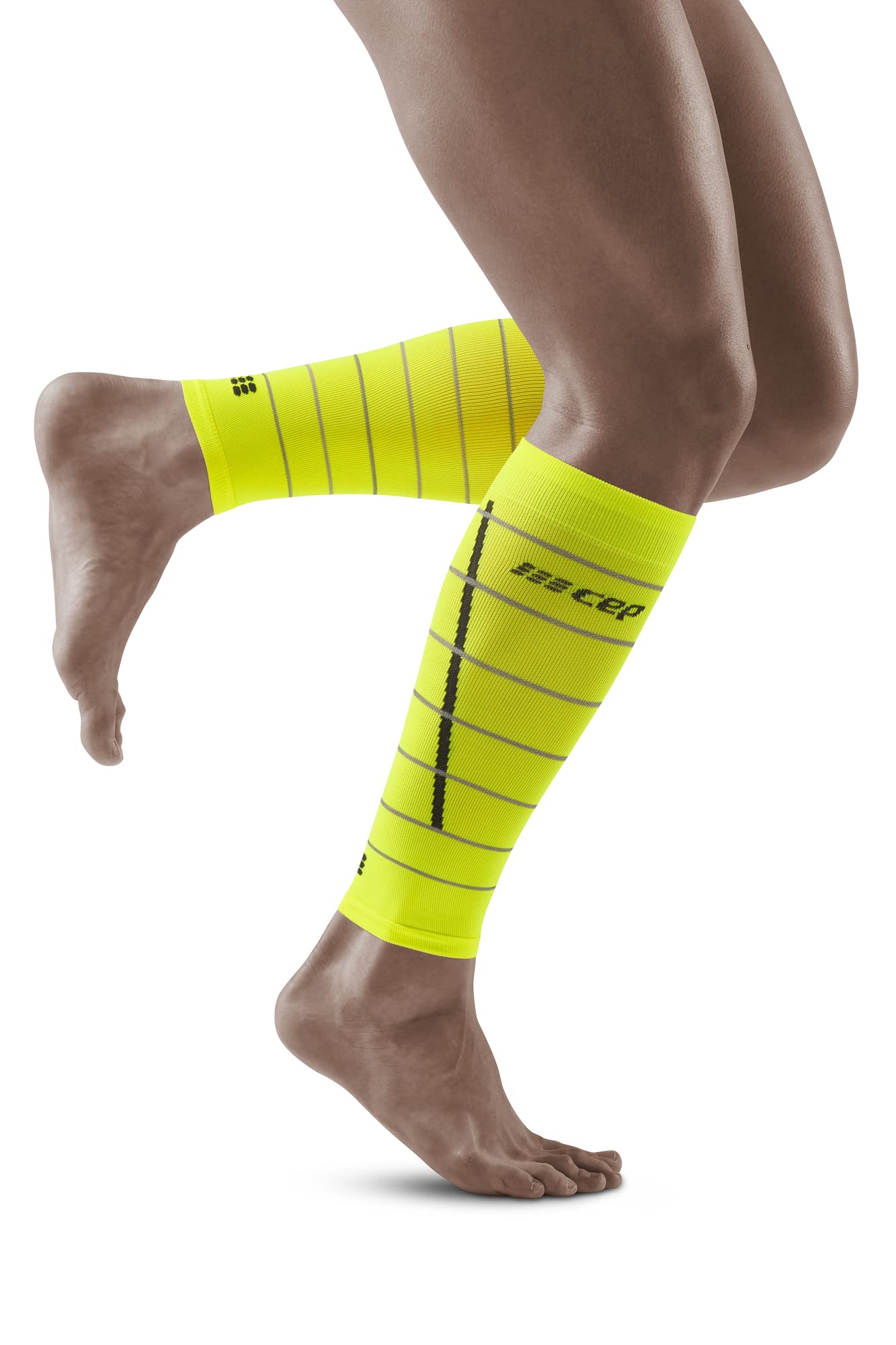 CEP Reflective Calf Sleeves, Neon Yellow, Men, III