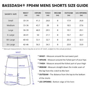 BASSDASH Men's 8''Fishing Water Shorts Quick Dry UPF 50+ Lightweight Cargo Hiking Kayaking Casual Bottom