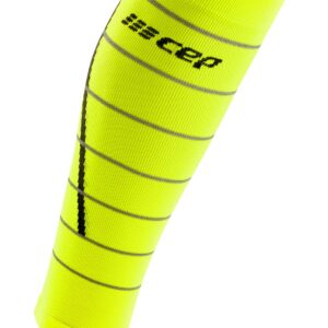 CEP Reflective Calf Sleeves, Neon Yellow, Men, III