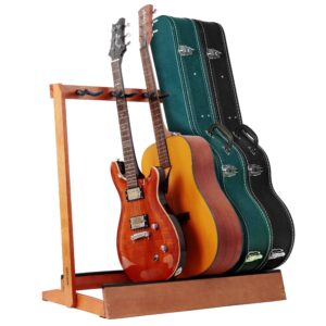 nefelibata multiple guitar stand 5 holders wooden guitar stands floor rack for guitars and case,electric,acoustic guitar, bass, cello-german ash wood