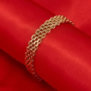 LIFETIME JEWELRY 8.5mm Designer Mesh Ladies Bracelet 24k Gold Plated for Women (Gold, 7 inches)