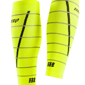 CEP Reflective Calf Sleeves, Neon Yellow, Men, III