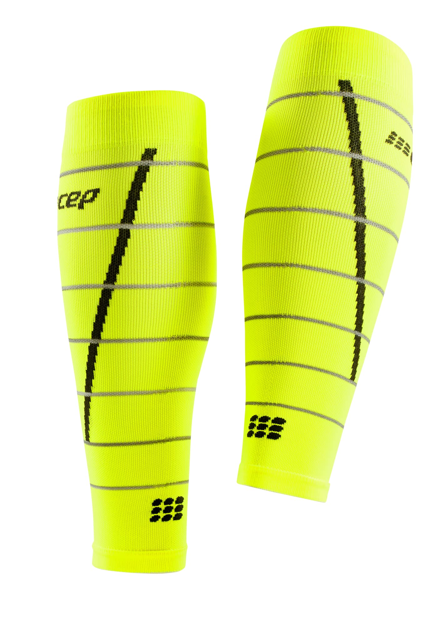 CEP Reflective Calf Sleeves, Neon Yellow, Men, III