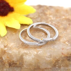 Uloveido 2 Stackable Rings Enhancer for Women 925 Sterling Silver Wedding Engagement Anniversary Promise Rings Enhancer Size 7 Y2191