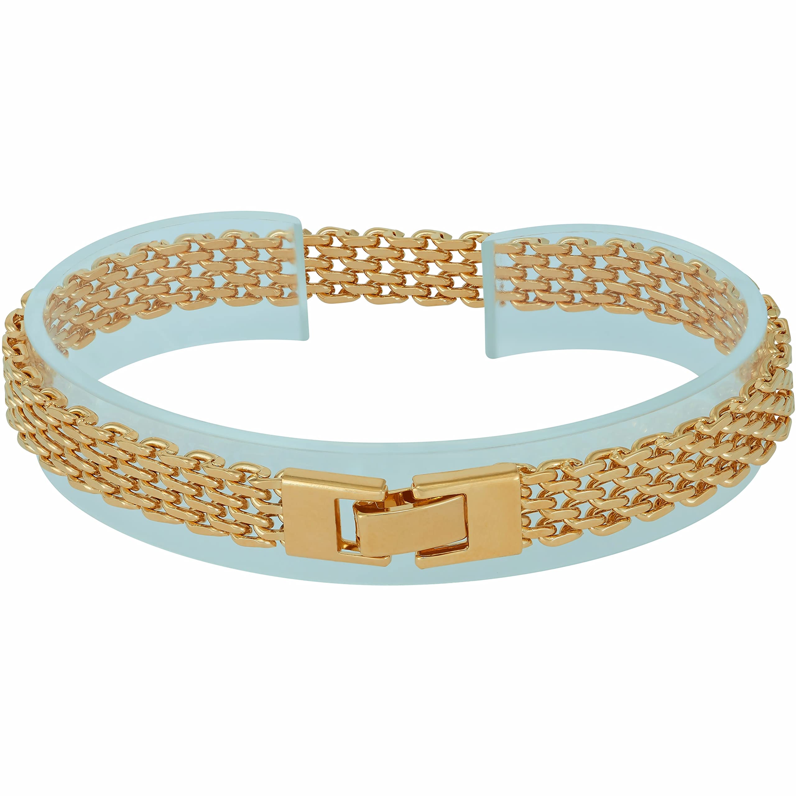 LIFETIME JEWELRY 8.5mm Designer Mesh Ladies Bracelet 24k Gold Plated for Women (Gold, 7 inches)