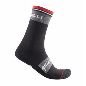 castelli men’s quindici soft merino sock for cycling, gravel biking & everyday - black - xx-large