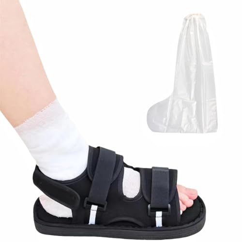 GREUS Post Op Shoe with Waterproof Plaster Cover for Kids Women Men, Adjustable Cast Shoe Medical Walking Shoe Post Surgery Recovery Shoe Surgical Boot for Broken Toe Foot Injury Sprained Ankle