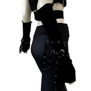 Instobig Black Arm Sleeves for Women Mall Goth Steampunk Arm Warmers Punk Accessories Buckles Gloves