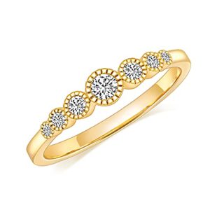 shinyso wedding band for women round cz cubic zirconia stacking eternity engagement ring gold size 6