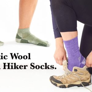 Maggie's Organic Dark Urban Hiker Crew Wool Socks (as1, alpha, l, regular, regular, Dark Purple, Large)